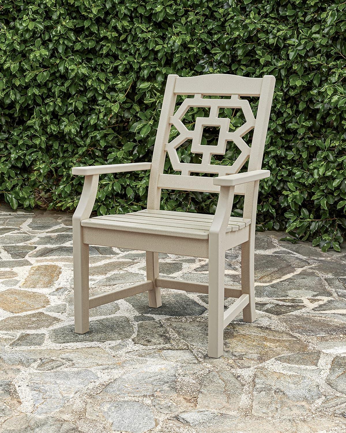 image:imageMartha Stewart by POLYWOOD Chinoiserie Dining Arm Chair in GreenBlack