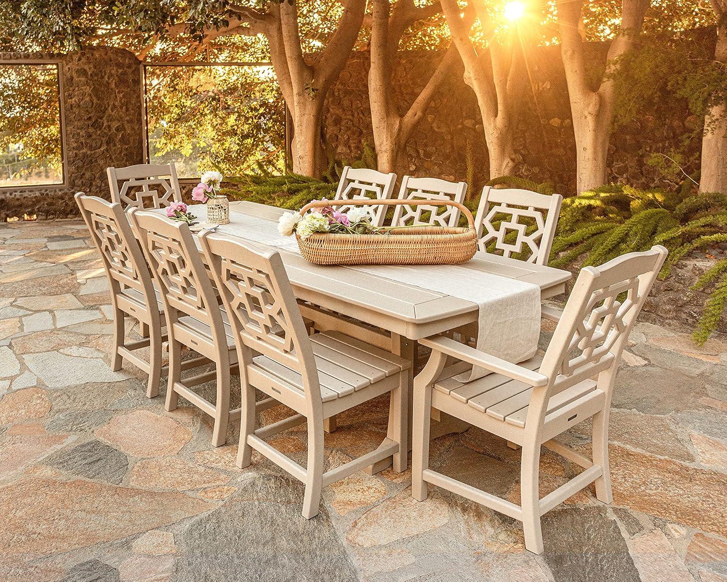 image:imageMartha Stewart by POLYWOOD Chinoiserie Dining Arm Chair in GreenWhite