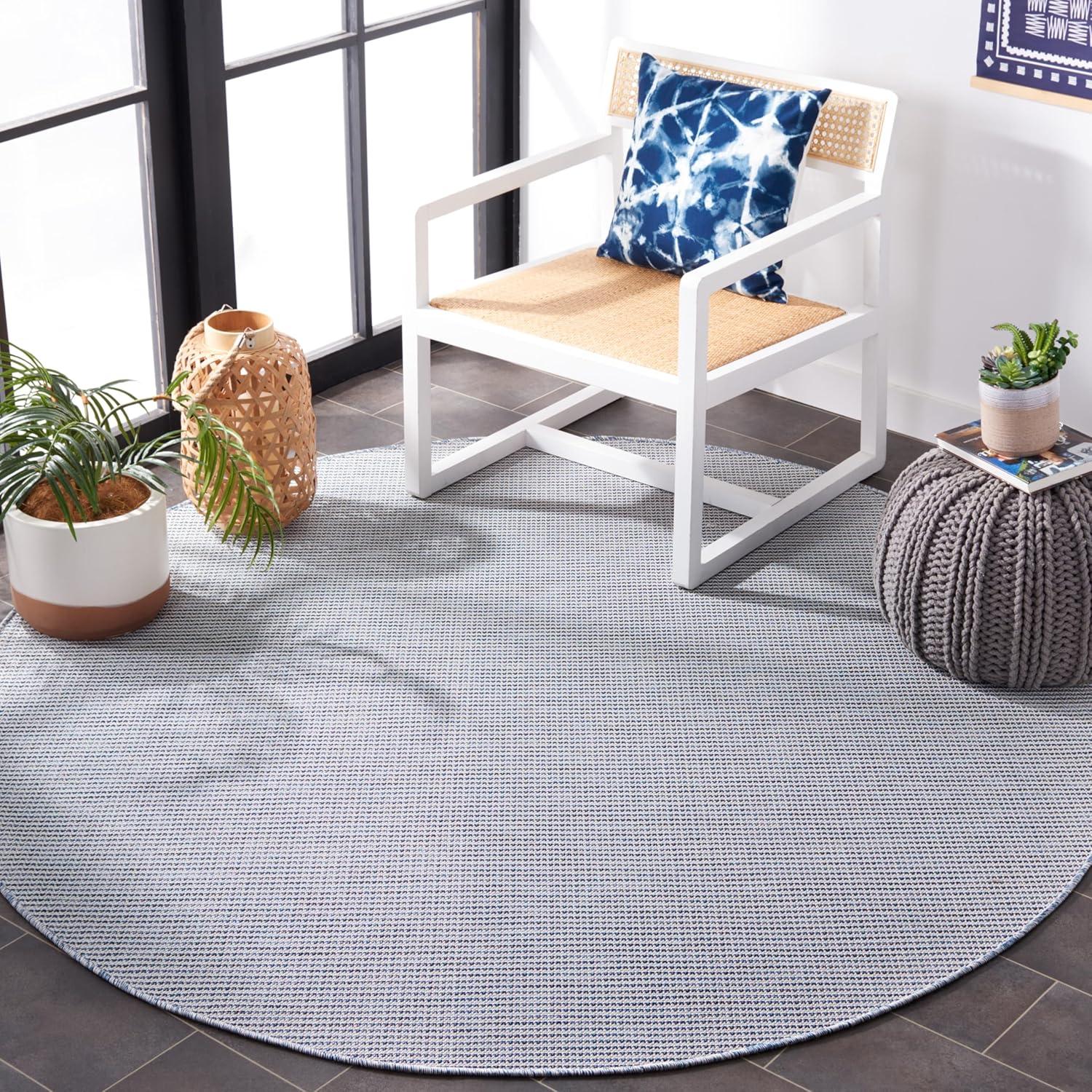 image:imageMartha Stewart x SAFAVIEH Outdoor Area Rug Collection 65 Round Navy Weather Resistant amp Washable Ideal for Patio Backyard Mudroom Deck Dining Space MSR4490NNavy