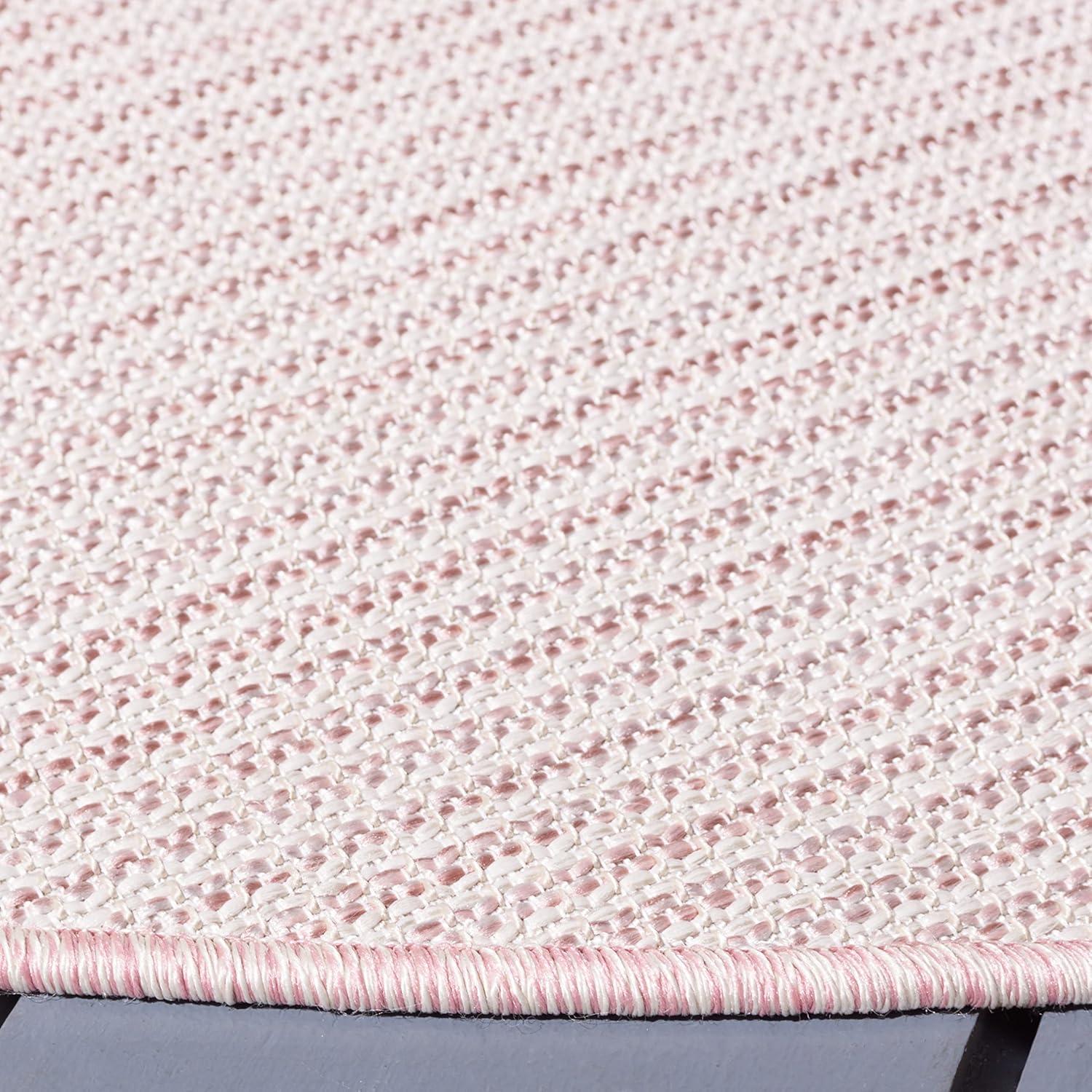 image:imageMartha Stewart x SAFAVIEH Outdoor Area Rug Collection 65 Round Navy Weather Resistant amp Washable Ideal for Patio Backyard Mudroom Deck Dining Space MSR4490NBeigePink