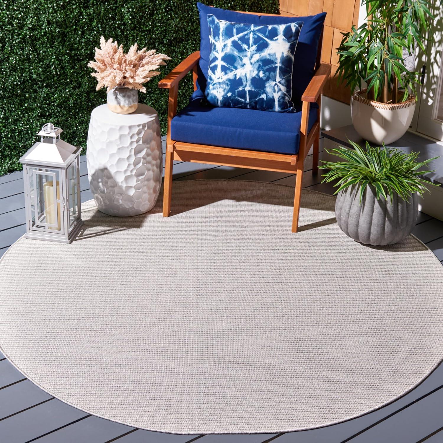 image:imageMartha Stewart x SAFAVIEH Outdoor Area Rug Collection 65 Round Navy Weather Resistant amp Washable Ideal for Patio Backyard Mudroom Deck Dining Space MSR4490NIvory