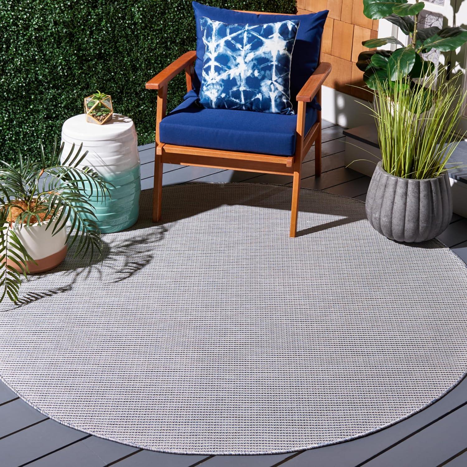 image:imageMartha Stewart x SAFAVIEH Outdoor Area Rug Collection 65 Round Navy Weather Resistant amp Washable Ideal for Patio Backyard Mudroom Deck Dining Space MSR4490NNavy