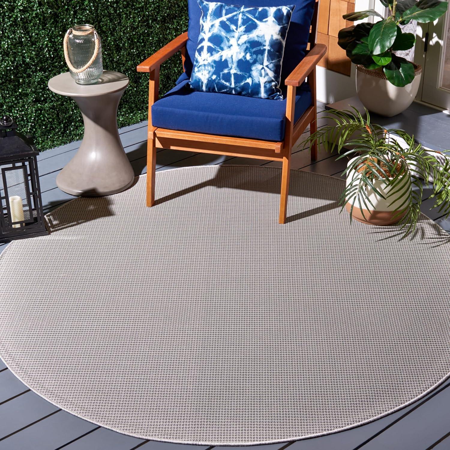 image:imageMartha Stewart x SAFAVIEH Outdoor Area Rug Collection 65 Round Navy Weather Resistant amp Washable Ideal for Patio Backyard Mudroom Deck Dining Space MSR4490NGrey