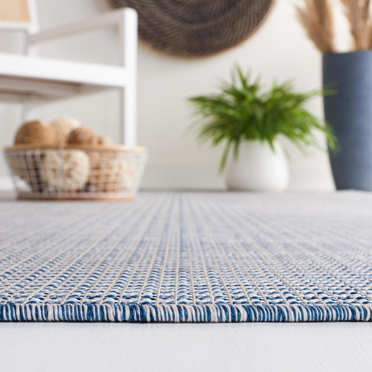 image:imageMartha Stewart x SAFAVIEH Outdoor Area Rug Collection 65 Round Navy Weather Resistant amp Washable Ideal for Patio Backyard Mudroom Deck Dining Space MSR4490NNavy