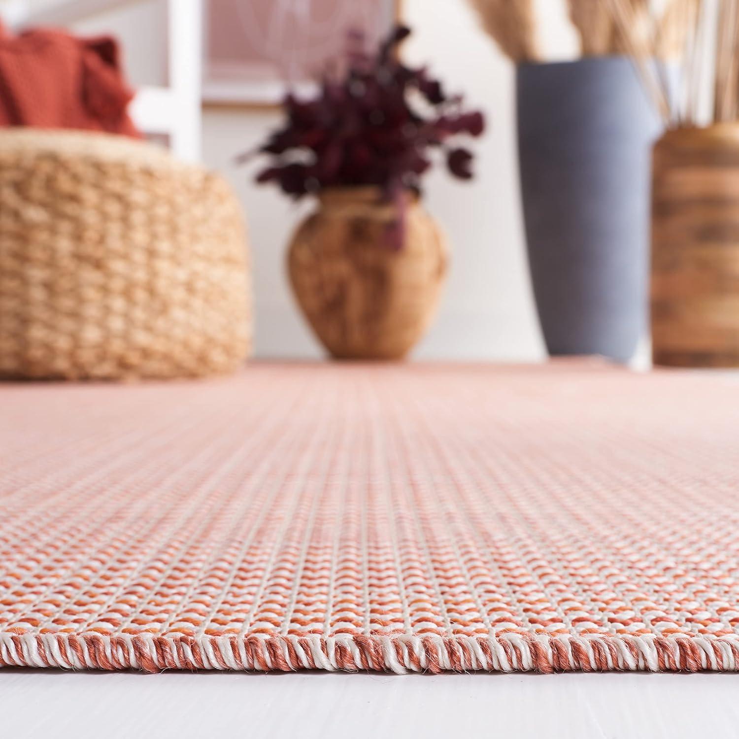 image:imageMartha Stewart x SAFAVIEH Outdoor Area Rug Collection 65 Round Navy Weather Resistant amp Washable Ideal for Patio Backyard Mudroom Deck Dining Space MSR4490NBeigeTerracotta