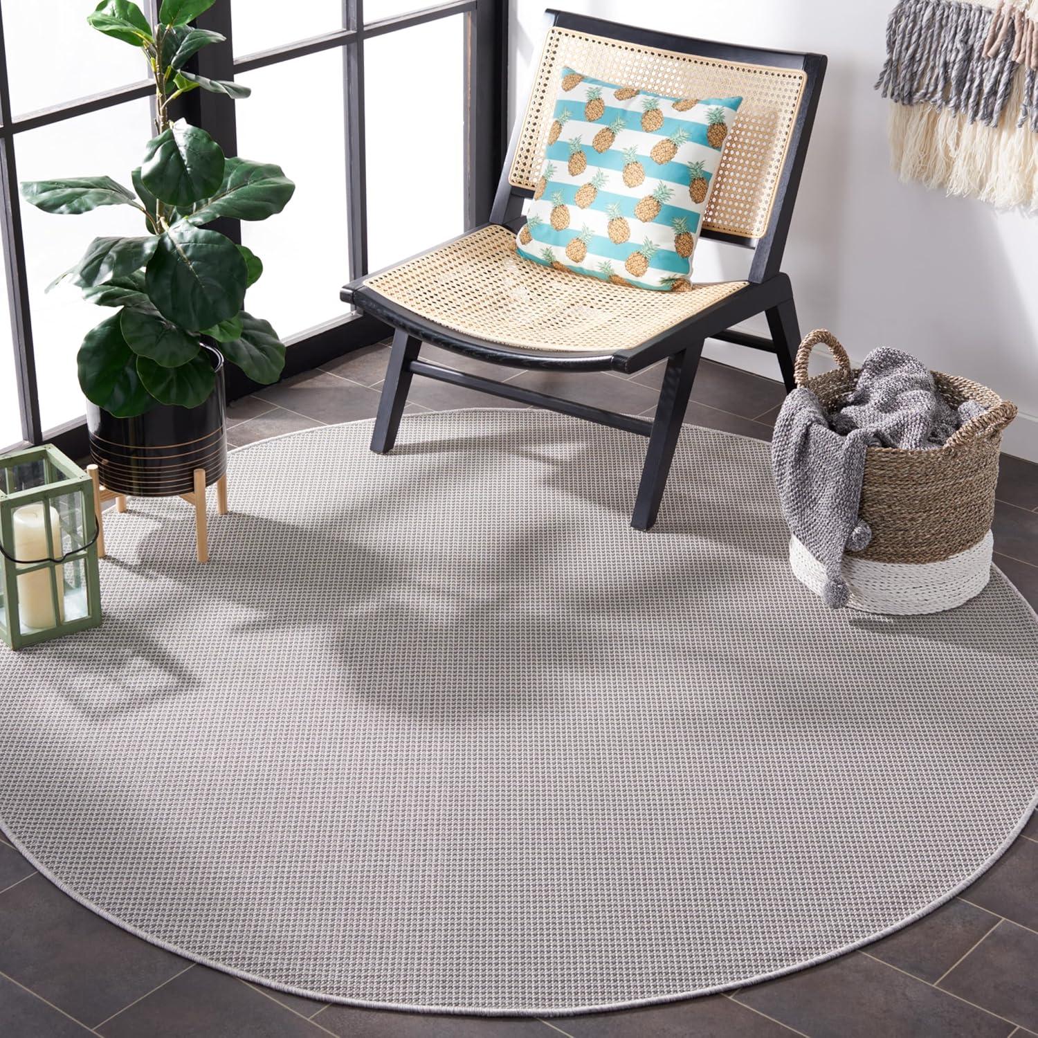image:imageMartha Stewart x SAFAVIEH Outdoor Area Rug Collection 65 Round Navy Weather Resistant amp Washable Ideal for Patio Backyard Mudroom Deck Dining Space MSR4490NGrey