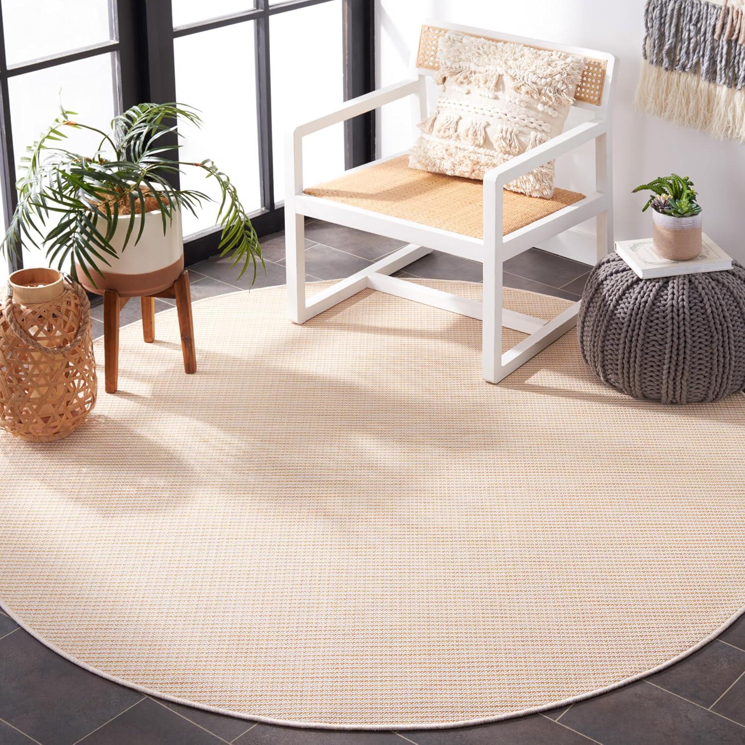 image:imageMartha Stewart x SAFAVIEH Outdoor Area Rug Collection 65 Round Navy Weather Resistant amp Washable Ideal for Patio Backyard Mudroom Deck Dining Space MSR4490NYellow