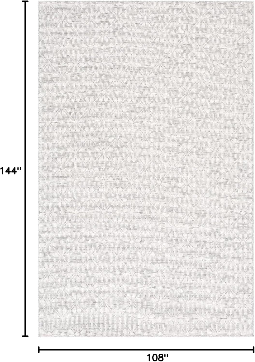 image:imageMartha Stewart x SAFAVIEH Outdoor Area Rug Collection 8 x 10 Blue amp Beige Weather Resistant amp Washable Ideal for Patio Backyard Mudroom Deck Dining Space MSR4491MGreyIvory