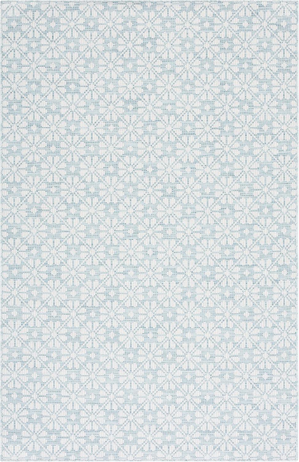 image:imageMartha Stewart x SAFAVIEH Outdoor Area Rug Collection 8 x 10 Blue amp Beige Weather Resistant amp Washable Ideal for Patio Backyard Mudroom Deck Dining Space MSR4491MAqua