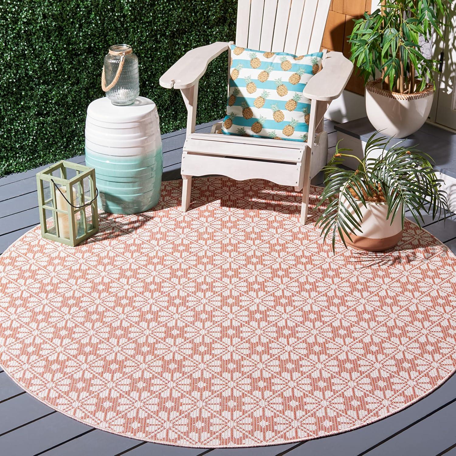 image:imageMartha Stewart x SAFAVIEH Outdoor Area Rug Collection 8 x 10 Blue amp Beige Weather Resistant amp Washable Ideal for Patio Backyard Mudroom Deck Dining Space MSR4491MTerracotta