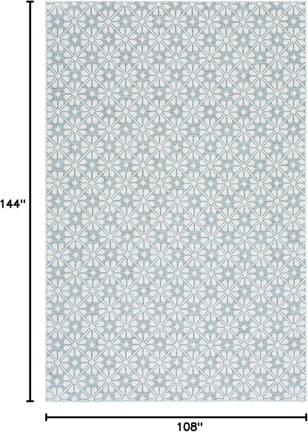 image:imageMartha Stewart x SAFAVIEH Outdoor Area Rug Collection 8 x 10 Blue amp Beige Weather Resistant amp Washable Ideal for Patio Backyard Mudroom Deck Dining Space MSR4491MBlueBeige