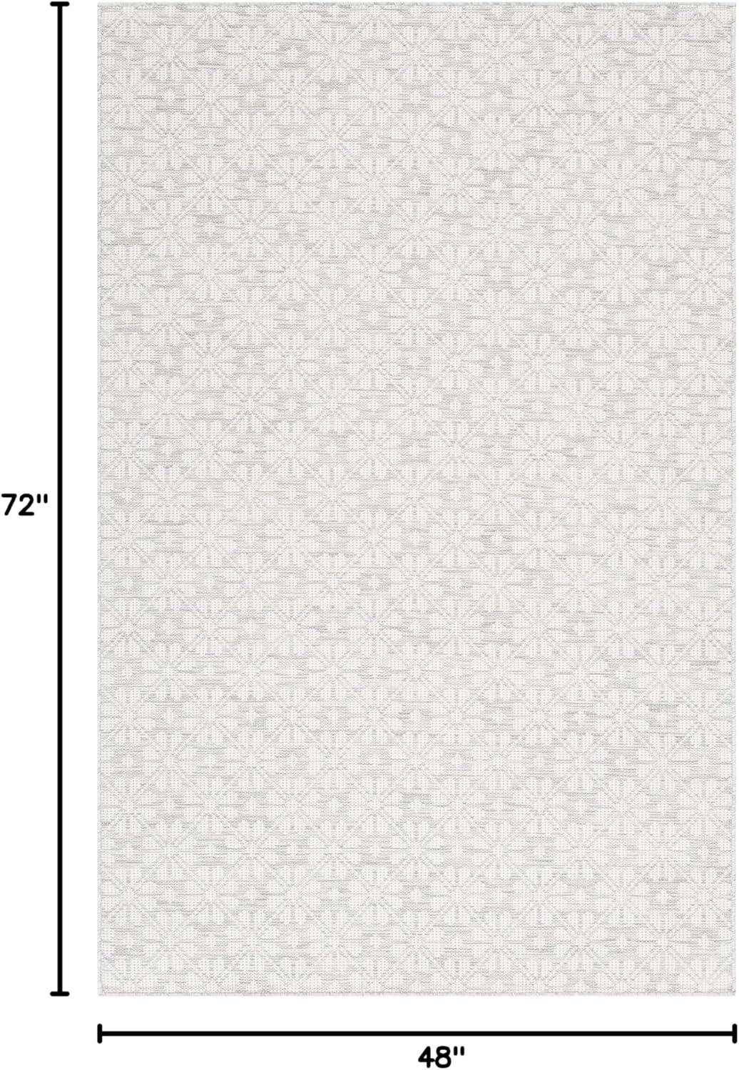 image:imageMartha Stewart x SAFAVIEH Outdoor Area Rug Collection 8 x 10 Blue amp Beige Weather Resistant amp Washable Ideal for Patio Backyard Mudroom Deck Dining Space MSR4491MGreyIvory