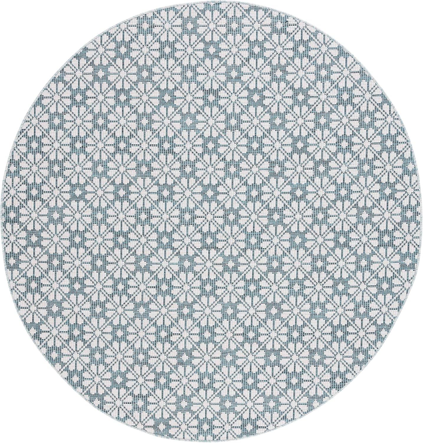 image:imageMartha Stewart x SAFAVIEH Outdoor Area Rug Collection 8 x 10 Blue amp Beige Weather Resistant amp Washable Ideal for Patio Backyard Mudroom Deck Dining Space MSR4491MBlueBeige