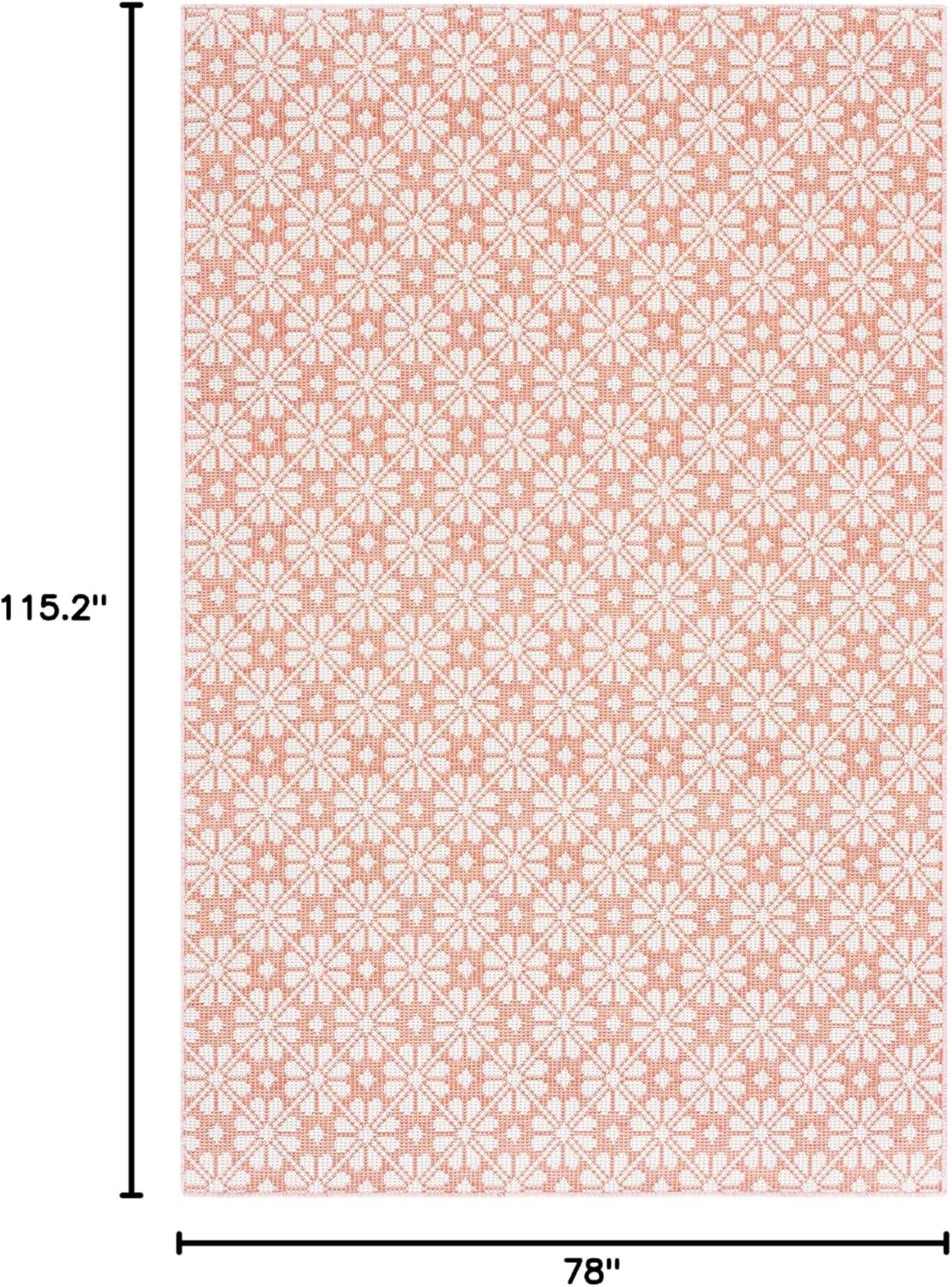 image:imageMartha Stewart x SAFAVIEH Outdoor Area Rug Collection 8 x 10 Blue amp Beige Weather Resistant amp Washable Ideal for Patio Backyard Mudroom Deck Dining Space MSR4491MTerracotta