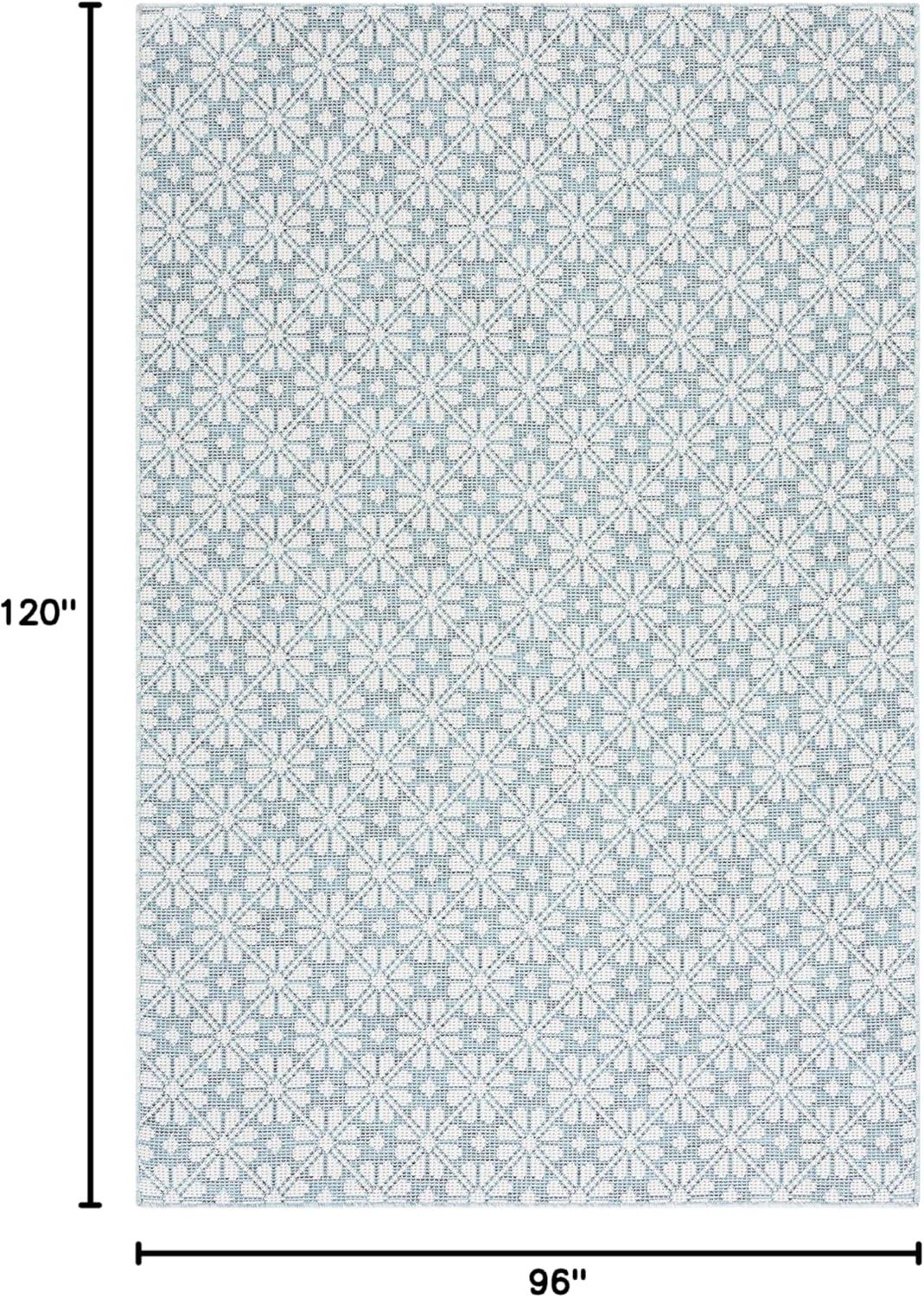image:imageMartha Stewart x SAFAVIEH Outdoor Area Rug Collection 8 x 10 Blue amp Beige Weather Resistant amp Washable Ideal for Patio Backyard Mudroom Deck Dining Space MSR4491MBlueBeige