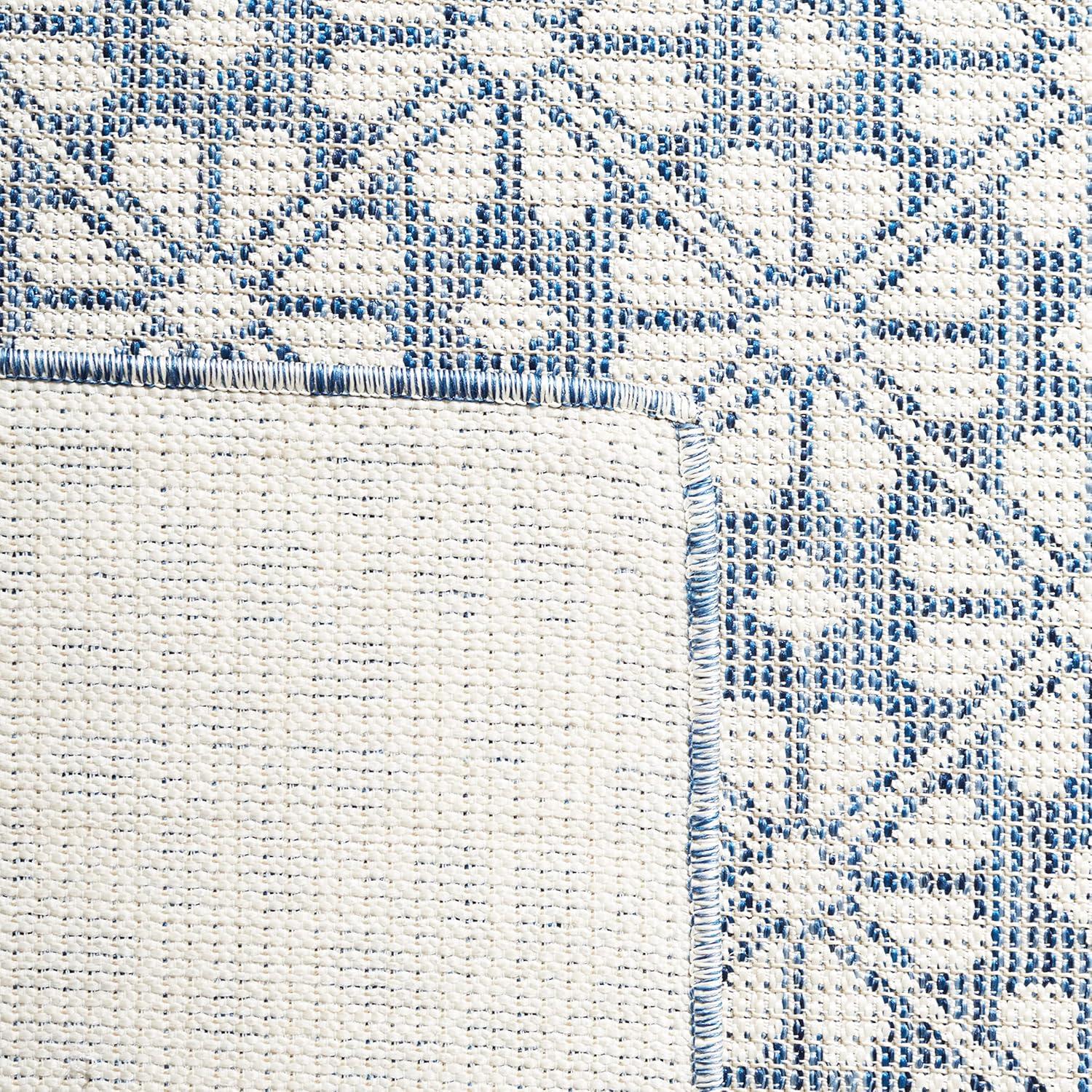 image:imageMartha Stewart x SAFAVIEH Outdoor Area Rug Collection 8 x 10 Blue amp Beige Weather Resistant amp Washable Ideal for Patio Backyard Mudroom Deck Dining Space MSR4491MNavyIvory