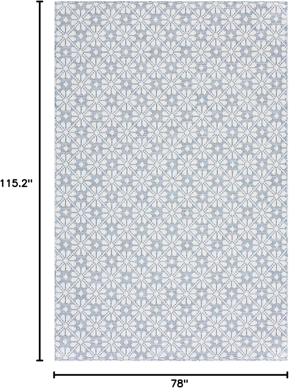 image:imageMartha Stewart x SAFAVIEH Outdoor Area Rug Collection 8 x 10 Blue amp Beige Weather Resistant amp Washable Ideal for Patio Backyard Mudroom Deck Dining Space MSR4491MNavyIvory