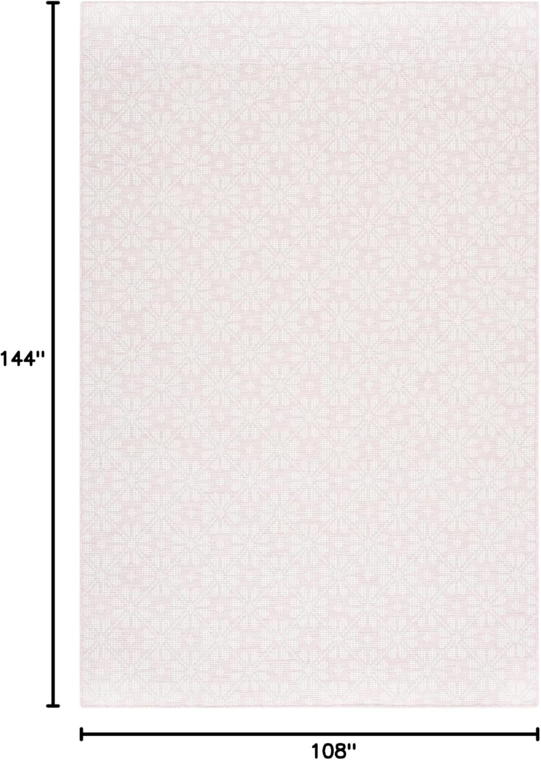 image:imageMartha Stewart x SAFAVIEH Outdoor Area Rug Collection 8 x 10 Blue amp Beige Weather Resistant amp Washable Ideal for Patio Backyard Mudroom Deck Dining Space MSR4491MPinkIvory