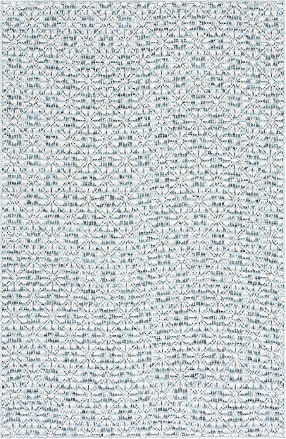 image:imageMartha Stewart x SAFAVIEH Outdoor Area Rug Collection 8 x 10 Blue amp Beige Weather Resistant amp Washable Ideal for Patio Backyard Mudroom Deck Dining Space MSR4491MBlueBeige
