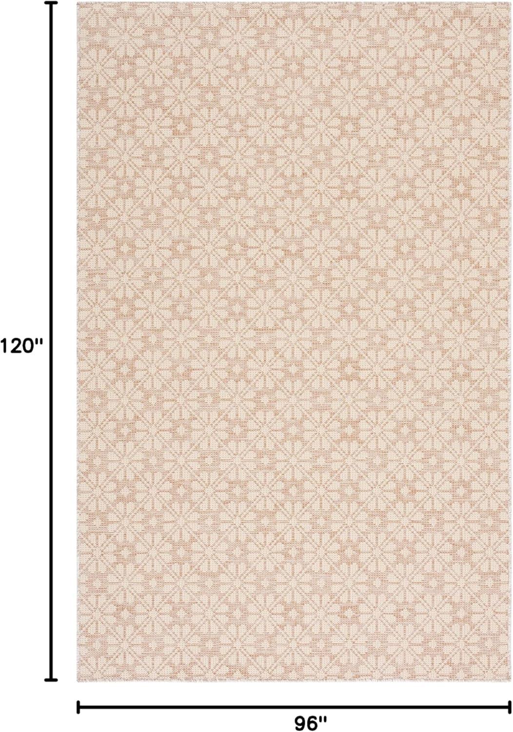 image:imageMartha Stewart x SAFAVIEH Outdoor Area Rug Collection 8 x 10 Blue amp Beige Weather Resistant amp Washable Ideal for Patio Backyard Mudroom Deck Dining Space MSR4491MNaturalBeige