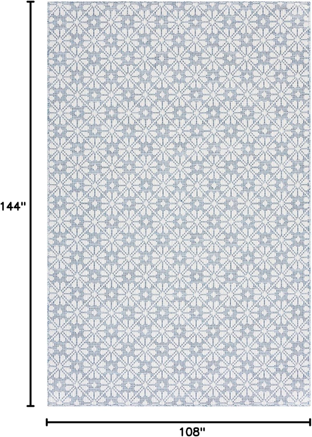 image:imageMartha Stewart x SAFAVIEH Outdoor Area Rug Collection 8 x 10 Blue amp Beige Weather Resistant amp Washable Ideal for Patio Backyard Mudroom Deck Dining Space MSR4491MNavyIvory