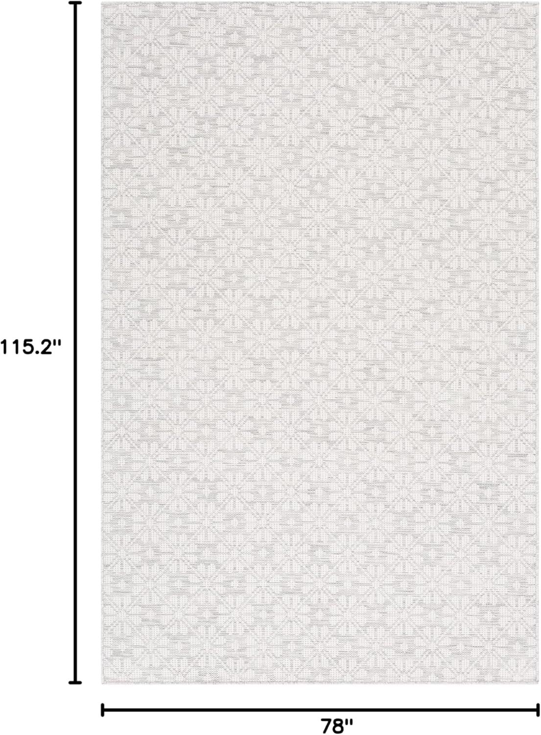 image:imageMartha Stewart x SAFAVIEH Outdoor Area Rug Collection 8 x 10 Blue amp Beige Weather Resistant amp Washable Ideal for Patio Backyard Mudroom Deck Dining Space MSR4491MGreyIvory