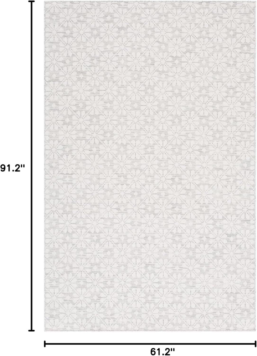 image:imageMartha Stewart x SAFAVIEH Outdoor Area Rug Collection 8 x 10 Blue amp Beige Weather Resistant amp Washable Ideal for Patio Backyard Mudroom Deck Dining Space MSR4491MGreyIvory