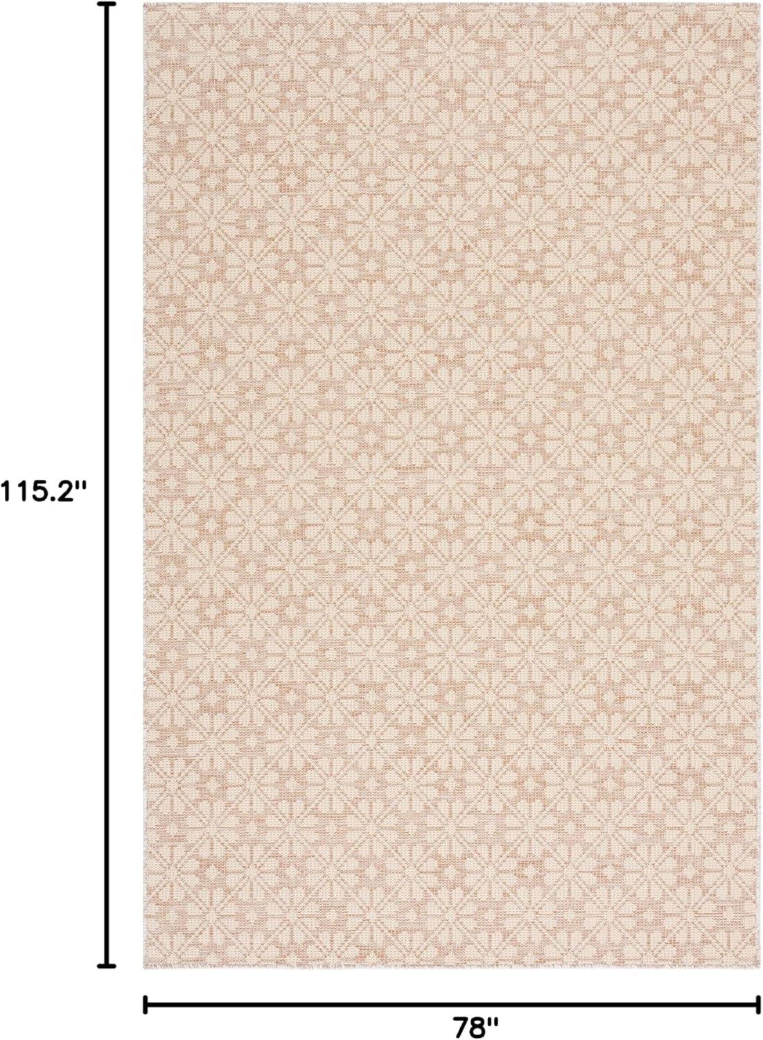 image:imageMartha Stewart x SAFAVIEH Outdoor Area Rug Collection 8 x 10 Blue amp Beige Weather Resistant amp Washable Ideal for Patio Backyard Mudroom Deck Dining Space MSR4491MNaturalBeige