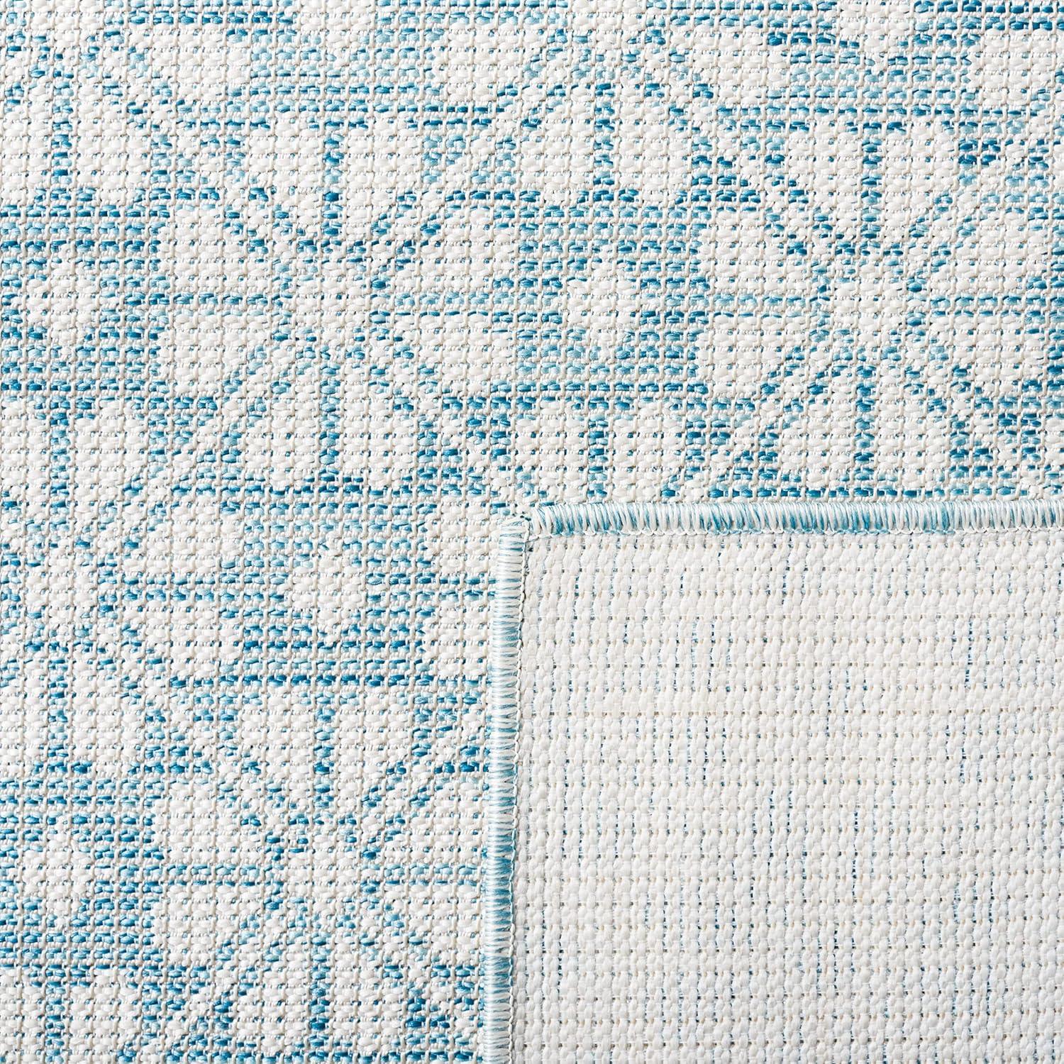 image:imageMartha Stewart x SAFAVIEH Outdoor Area Rug Collection 8 x 10 Blue amp Beige Weather Resistant amp Washable Ideal for Patio Backyard Mudroom Deck Dining Space MSR4491MAqua