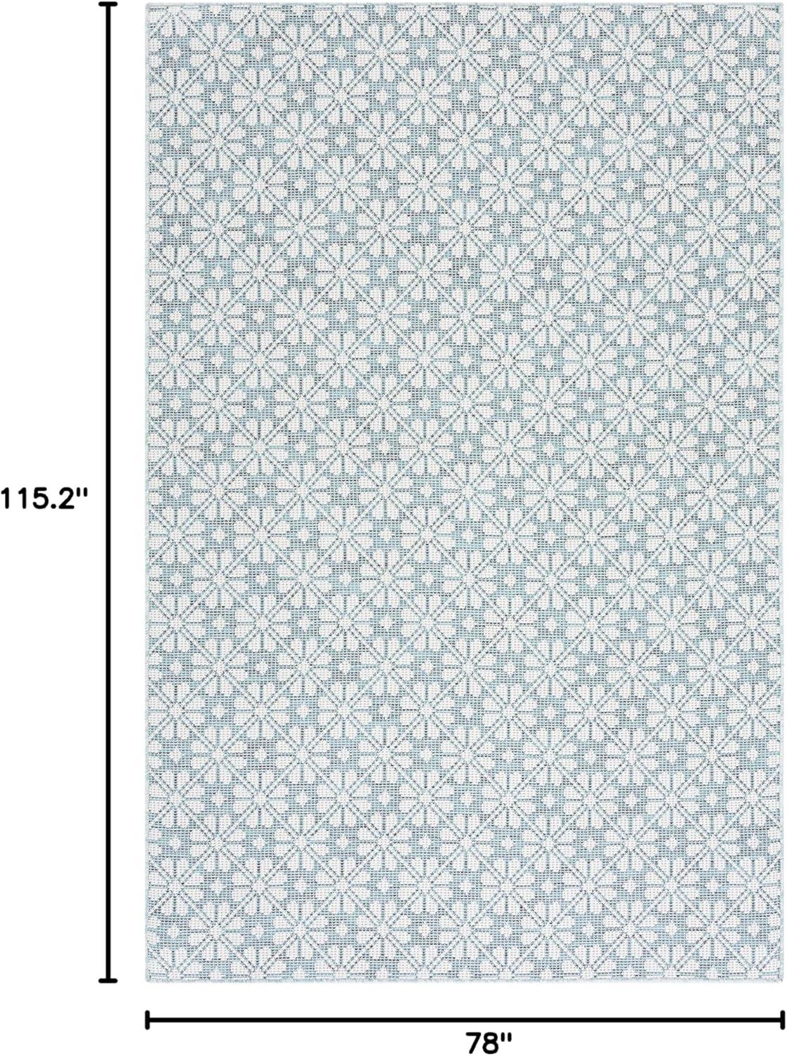 image:imageMartha Stewart x SAFAVIEH Outdoor Area Rug Collection 8 x 10 Blue amp Beige Weather Resistant amp Washable Ideal for Patio Backyard Mudroom Deck Dining Space MSR4491MBlueBeige