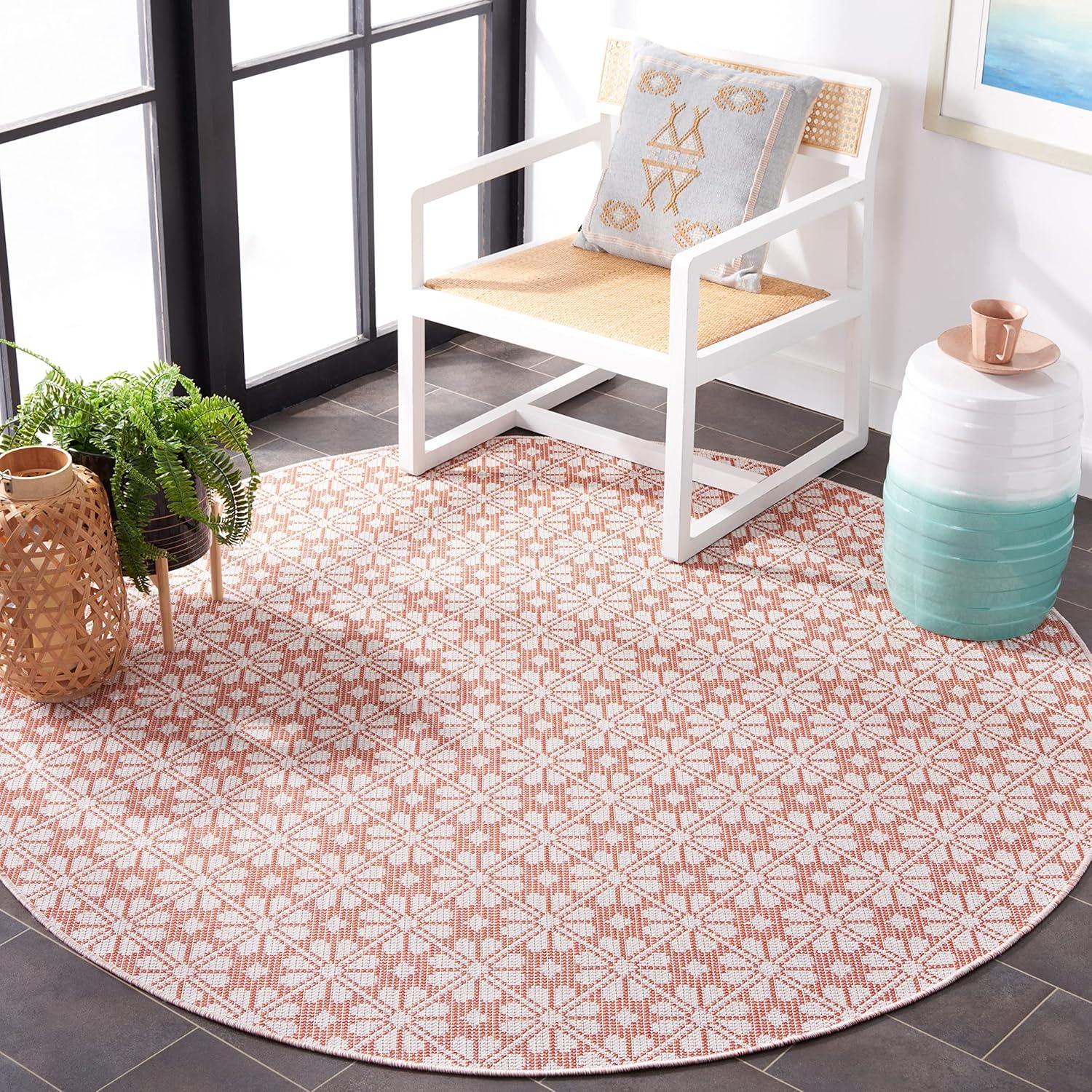 image:imageMartha Stewart x SAFAVIEH Outdoor Area Rug Collection 8 x 10 Blue amp Beige Weather Resistant amp Washable Ideal for Patio Backyard Mudroom Deck Dining Space MSR4491MTerracotta