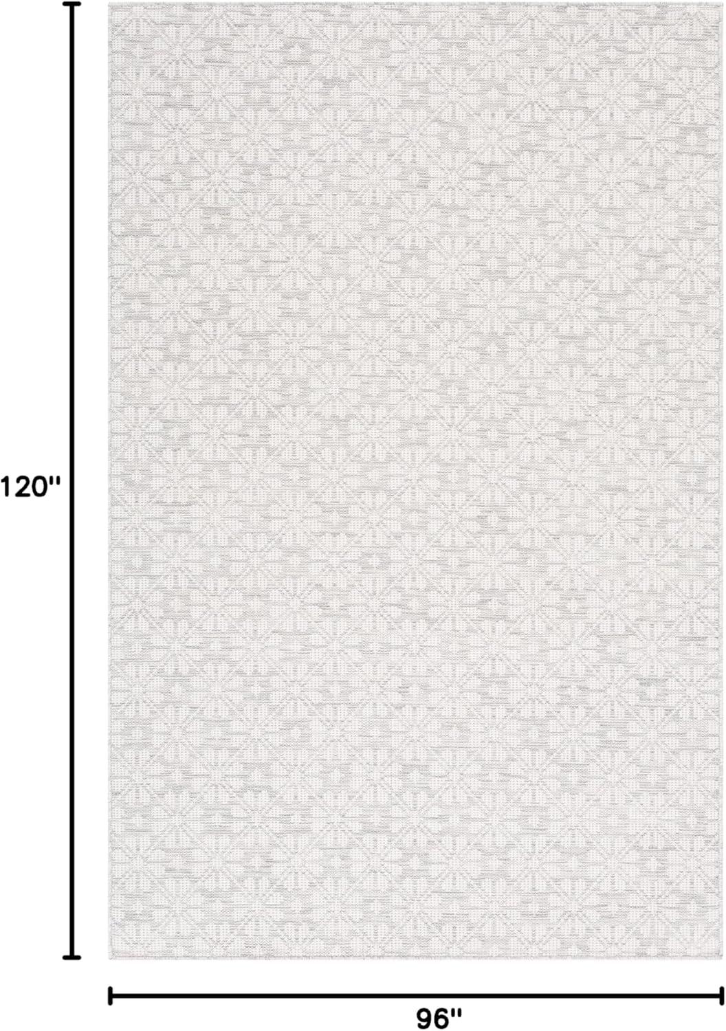 image:imageMartha Stewart x SAFAVIEH Outdoor Area Rug Collection 8 x 10 Blue amp Beige Weather Resistant amp Washable Ideal for Patio Backyard Mudroom Deck Dining Space MSR4491MGreyIvory