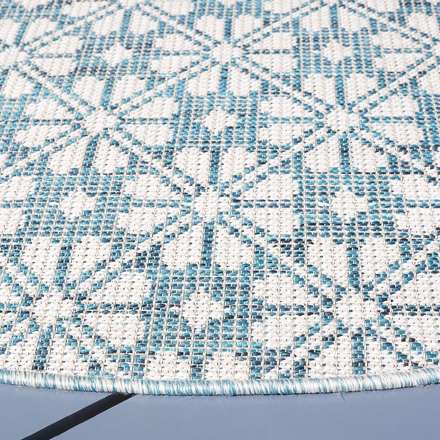 image:imageMartha Stewart x SAFAVIEH Outdoor Area Rug Collection 8 x 10 Blue amp Beige Weather Resistant amp Washable Ideal for Patio Backyard Mudroom Deck Dining Space MSR4491MBlueBeige