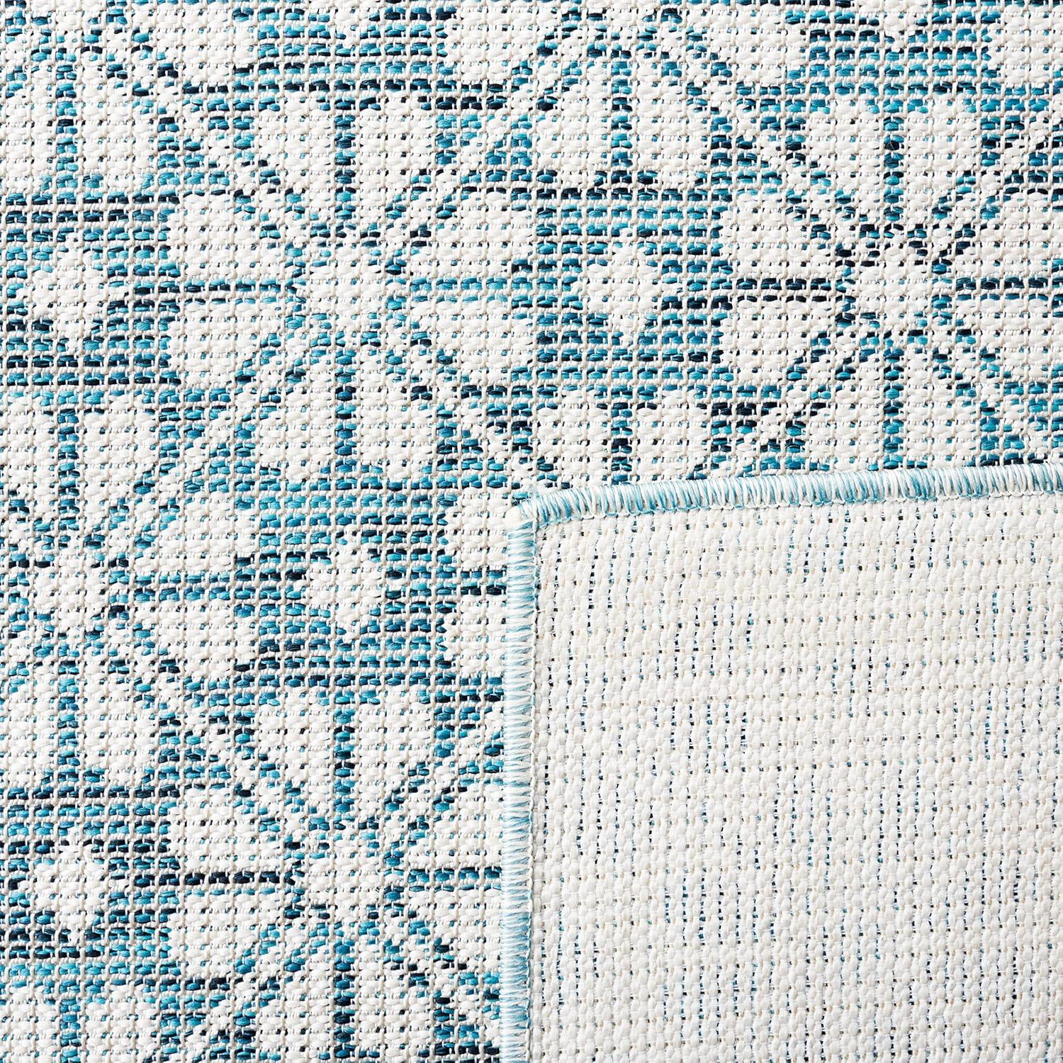 image:imageMartha Stewart x SAFAVIEH Outdoor Area Rug Collection 8 x 10 Blue amp Beige Weather Resistant amp Washable Ideal for Patio Backyard Mudroom Deck Dining Space MSR4491MBlueBeige