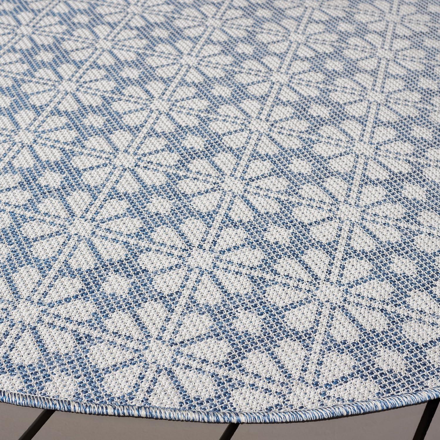 image:imageMartha Stewart x SAFAVIEH Outdoor Area Rug Collection 8 x 10 Blue amp Beige Weather Resistant amp Washable Ideal for Patio Backyard Mudroom Deck Dining Space MSR4491MNavyIvory