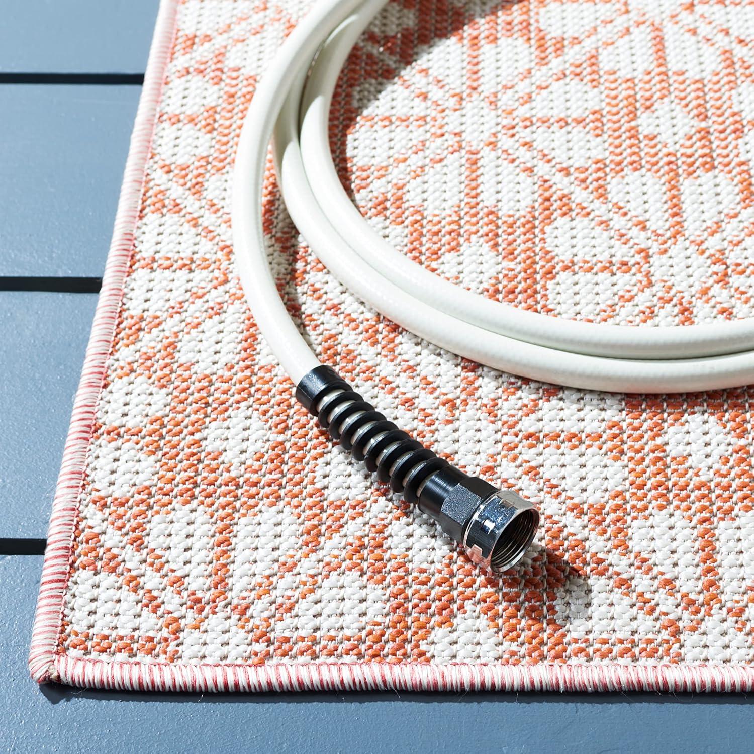 image:imageMartha Stewart x SAFAVIEH Outdoor Area Rug Collection 8 x 10 Blue amp Beige Weather Resistant amp Washable Ideal for Patio Backyard Mudroom Deck Dining Space MSR4491MTerracotta