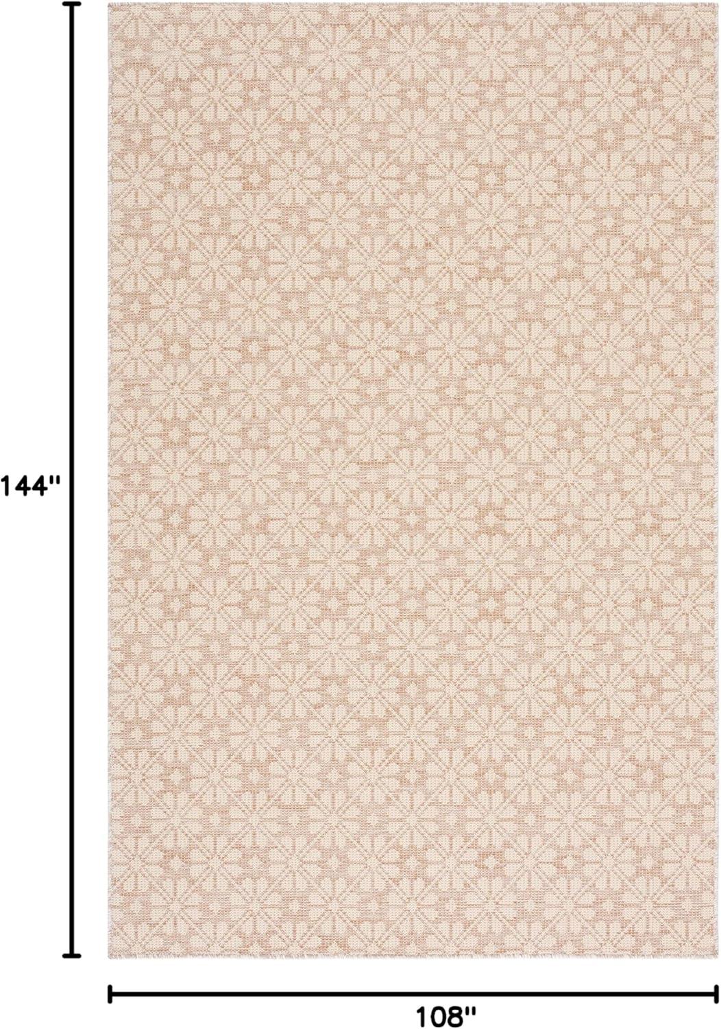 image:imageMartha Stewart x SAFAVIEH Outdoor Area Rug Collection 8 x 10 Blue amp Beige Weather Resistant amp Washable Ideal for Patio Backyard Mudroom Deck Dining Space MSR4491MNaturalBeige