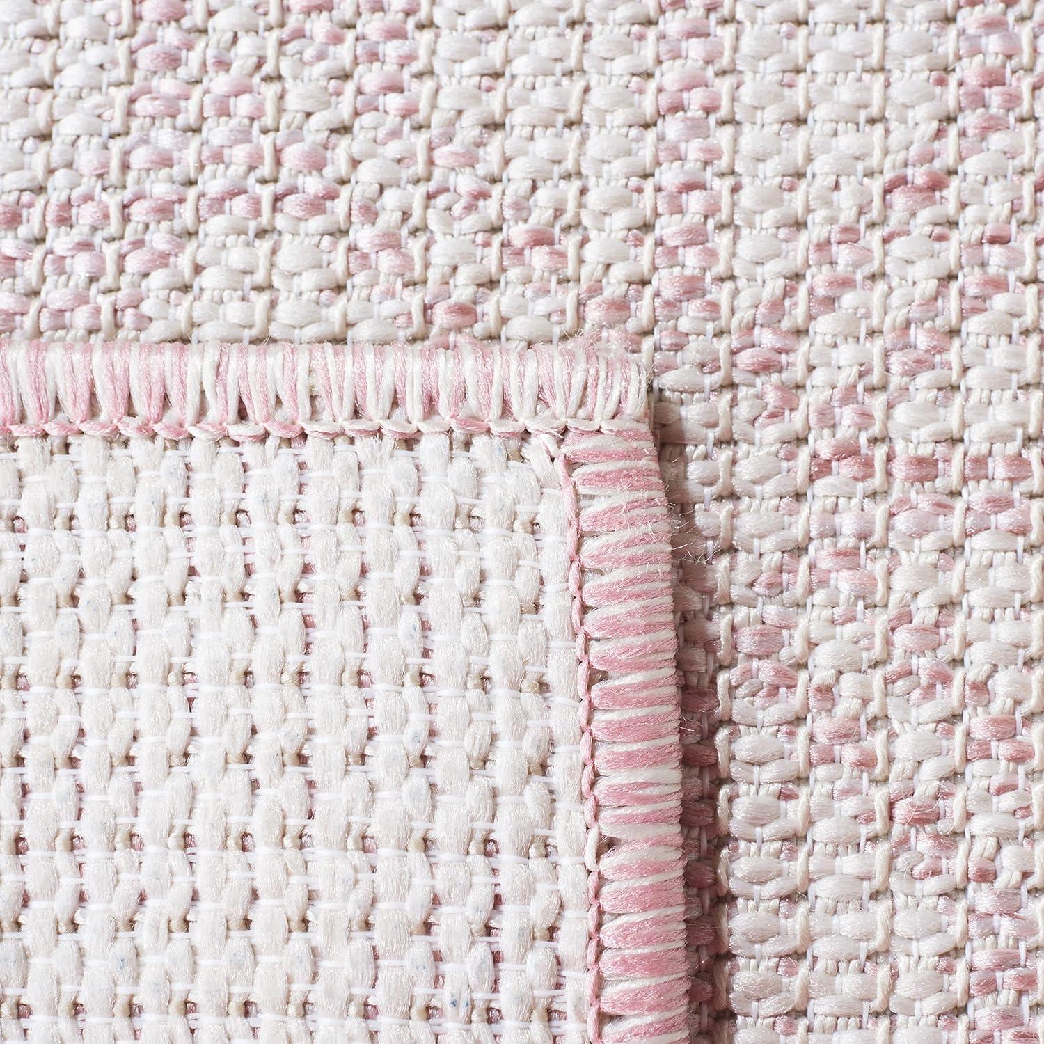 image:imageMartha Stewart x SAFAVIEH Outdoor Area Rug Collection 8 x 10 Blue amp Beige Weather Resistant amp Washable Ideal for Patio Backyard Mudroom Deck Dining Space MSR4491MPinkIvory