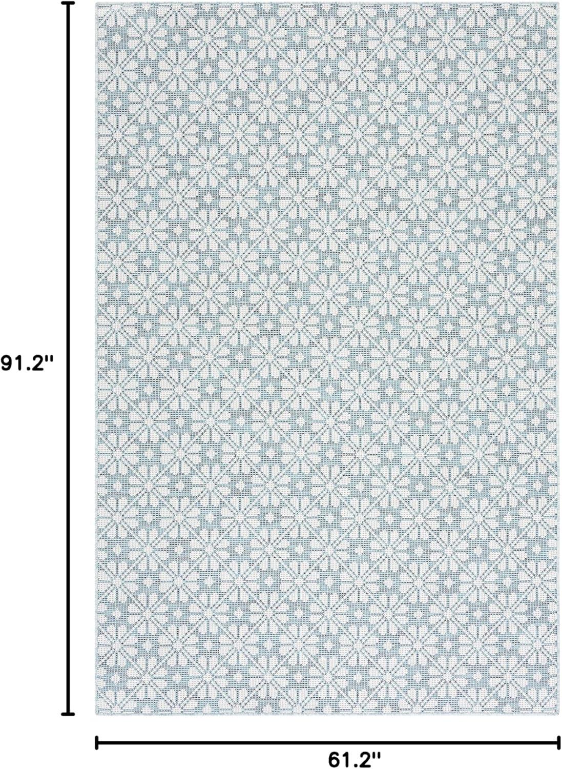 image:imageMartha Stewart x SAFAVIEH Outdoor Area Rug Collection 8 x 10 Blue amp Beige Weather Resistant amp Washable Ideal for Patio Backyard Mudroom Deck Dining Space MSR4491MBlueBeige