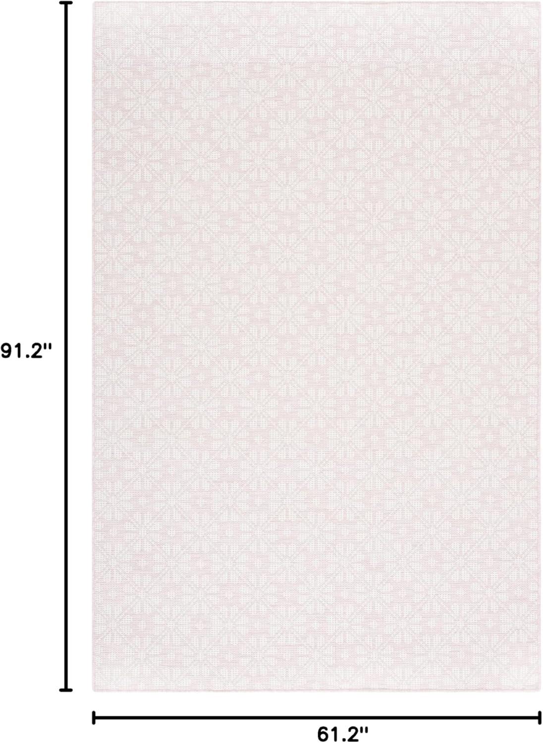 image:imageMartha Stewart x SAFAVIEH Outdoor Area Rug Collection 8 x 10 Blue amp Beige Weather Resistant amp Washable Ideal for Patio Backyard Mudroom Deck Dining Space MSR4491MPinkIvory