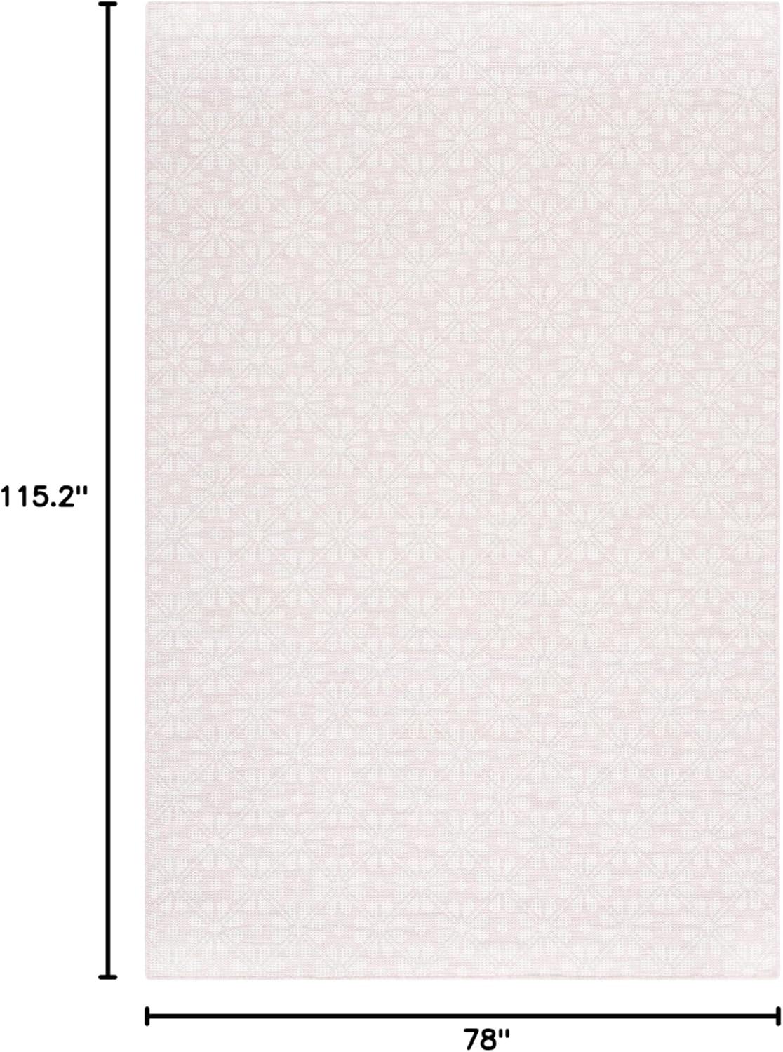 image:imageMartha Stewart x SAFAVIEH Outdoor Area Rug Collection 8 x 10 Blue amp Beige Weather Resistant amp Washable Ideal for Patio Backyard Mudroom Deck Dining Space MSR4491MPinkIvory