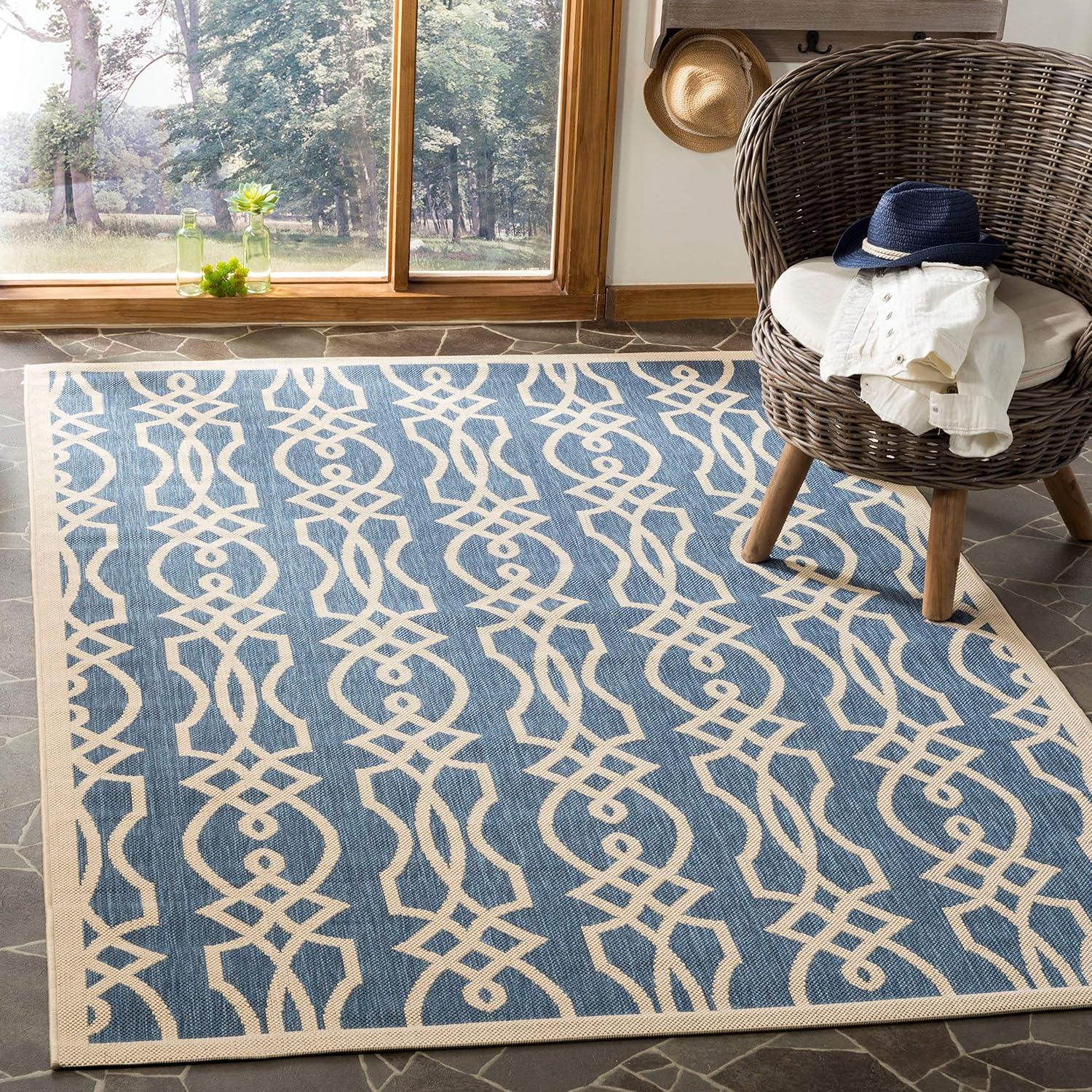 image:imageMartha Stewart x SAFAVIEH Outdoor Area Rug Collection 8 x 112 Azurite Weather Resistant amp Washable Ideal for Patio Backyard Mudroom Deck Dining Space MSR4220233Azurite