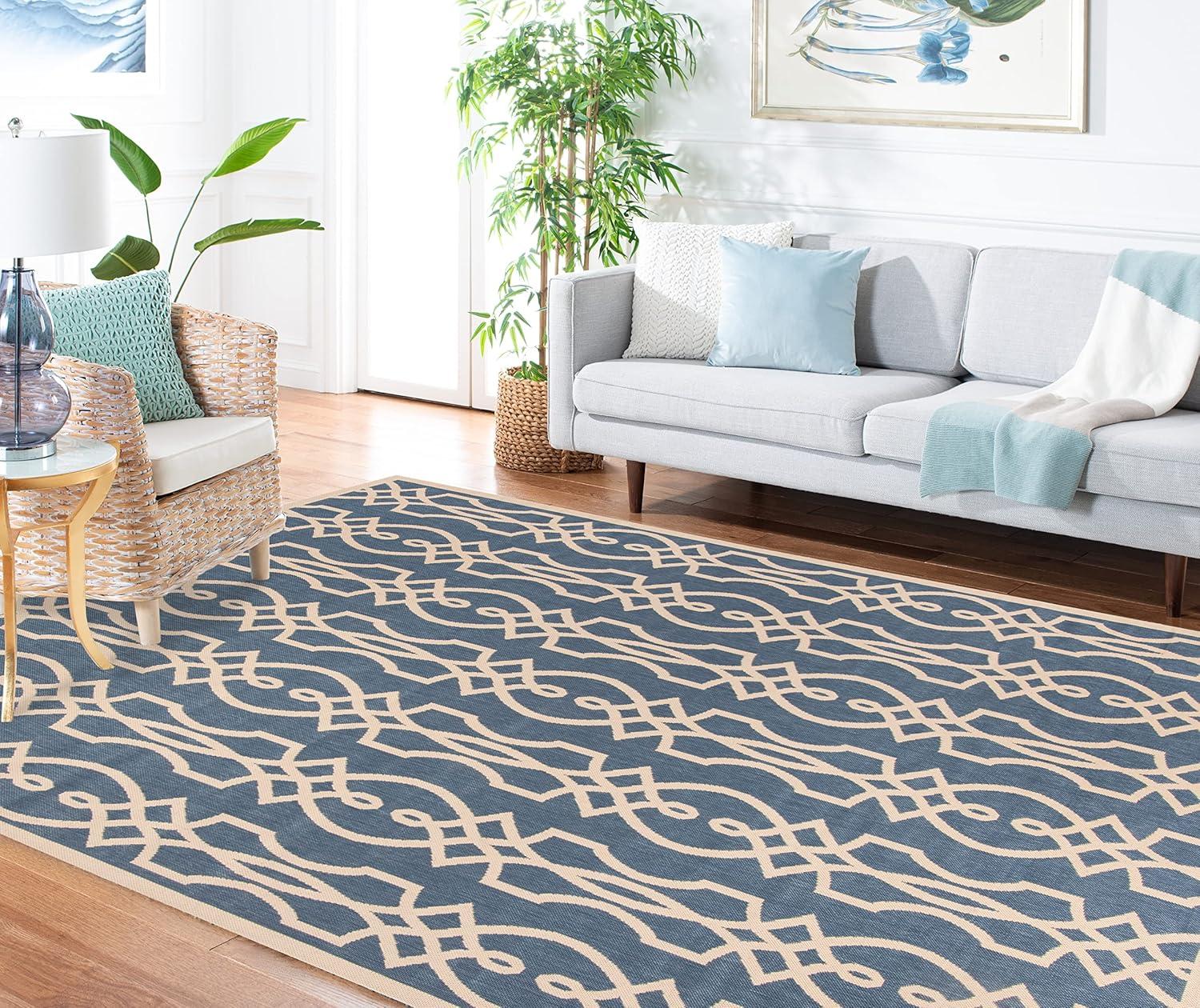 image:imageMartha Stewart x SAFAVIEH Outdoor Area Rug Collection 8 x 112 Azurite Weather Resistant amp Washable Ideal for Patio Backyard Mudroom Deck Dining Space MSR4220233Azurite