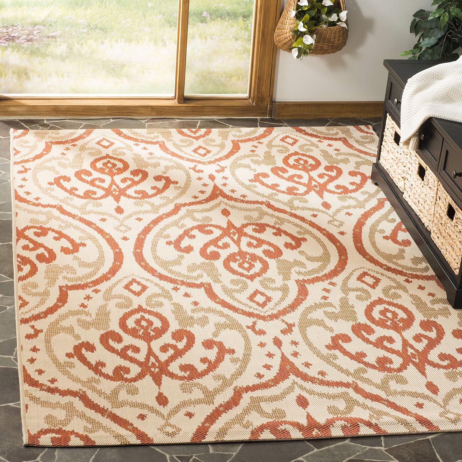 image:imageMartha Stewart x SAFAVIEH Outdoor Area Rug Collection 8 x 112 Beige amp Anthracite Weather Resistant amp Washable Ideal for Patio Backyard Mudroom Deck Dining Space MSR411423612BeigeTerracotta