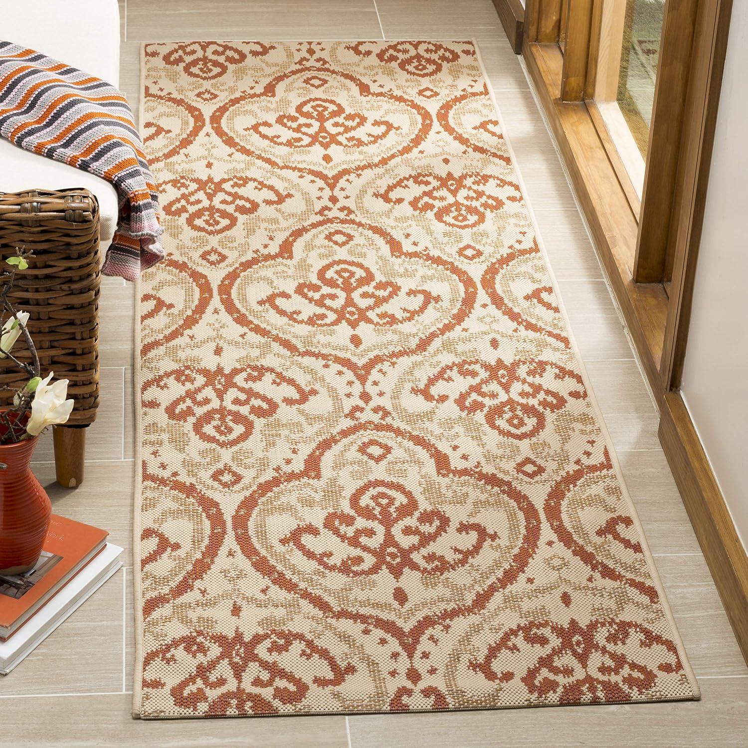 image:imageMartha Stewart x SAFAVIEH Outdoor Area Rug Collection 8 x 112 Beige amp Anthracite Weather Resistant amp Washable Ideal for Patio Backyard Mudroom Deck Dining Space MSR411423612BeigeTerracotta