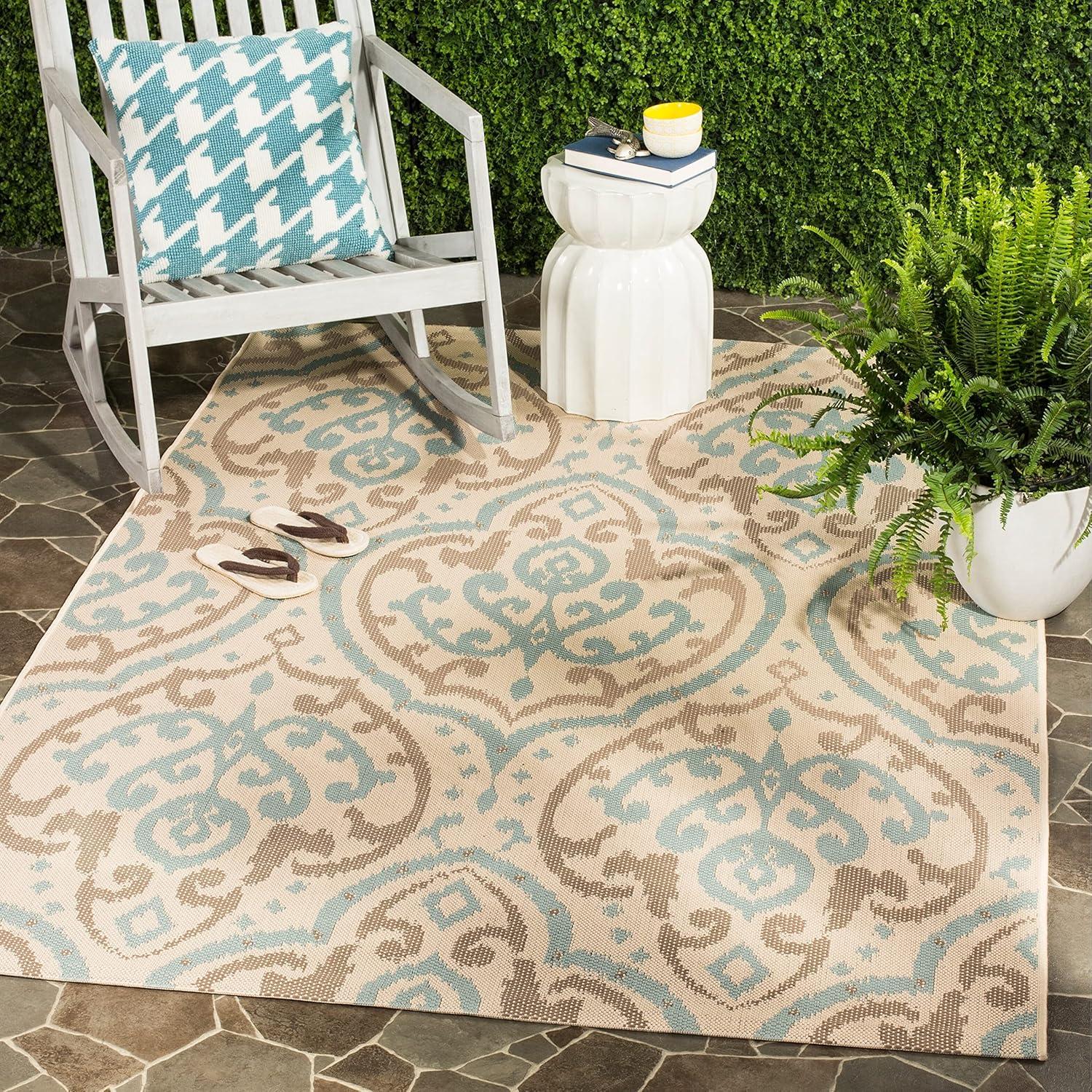 image:imageMartha Stewart x SAFAVIEH Outdoor Area Rug Collection 8 x 112 Beige amp Anthracite Weather Resistant amp Washable Ideal for Patio Backyard Mudroom Deck Dining Space MSR411423612BeigeAnthracite