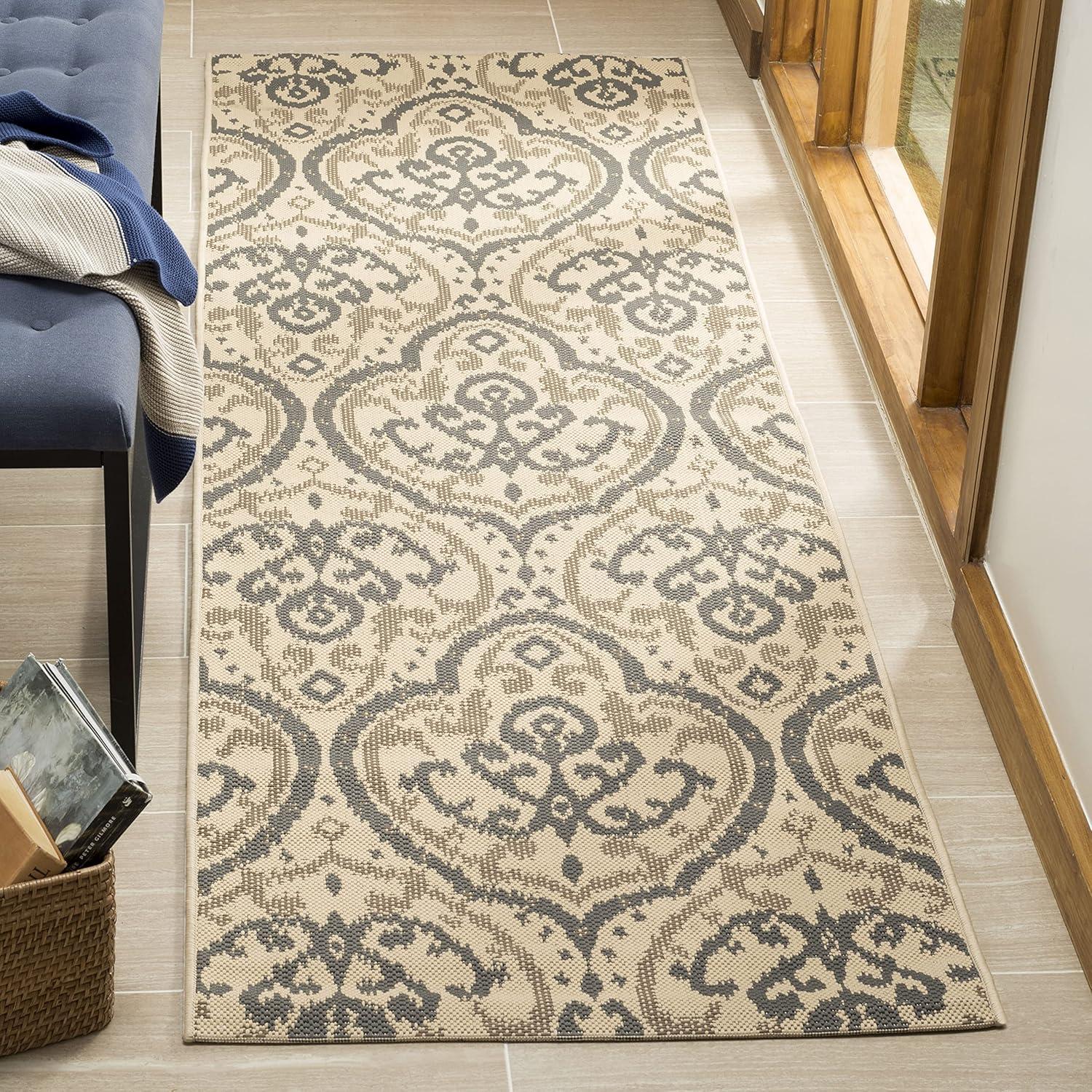 image:imageMartha Stewart x SAFAVIEH Outdoor Area Rug Collection 8 x 112 Beige amp Anthracite Weather Resistant amp Washable Ideal for Patio Backyard Mudroom Deck Dining Space MSR411423612BeigeAnthracite