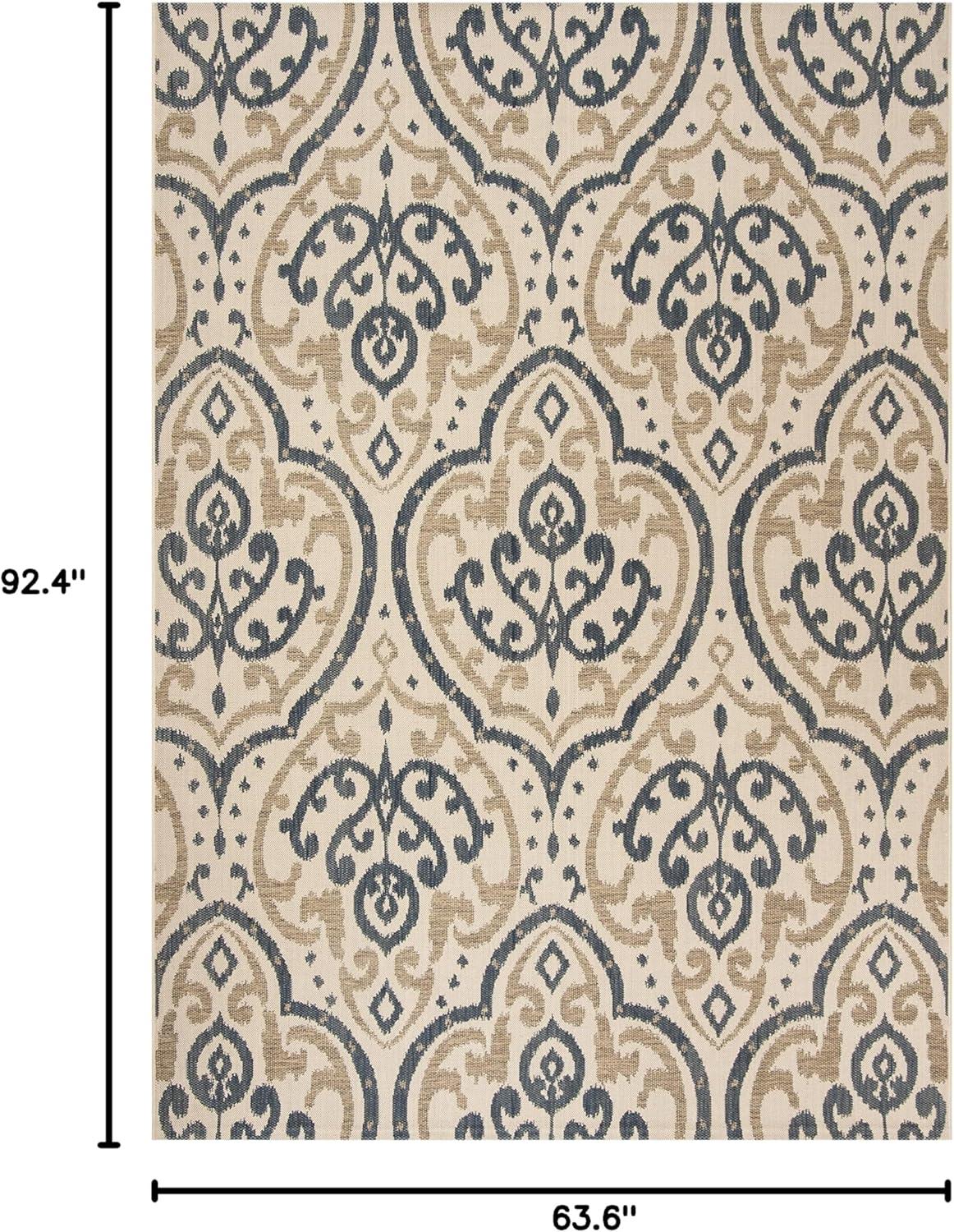 image:imageMartha Stewart x SAFAVIEH Outdoor Area Rug Collection 8 x 112 Beige amp Anthracite Weather Resistant amp Washable Ideal for Patio Backyard Mudroom Deck Dining Space MSR411423612BeigeNavy