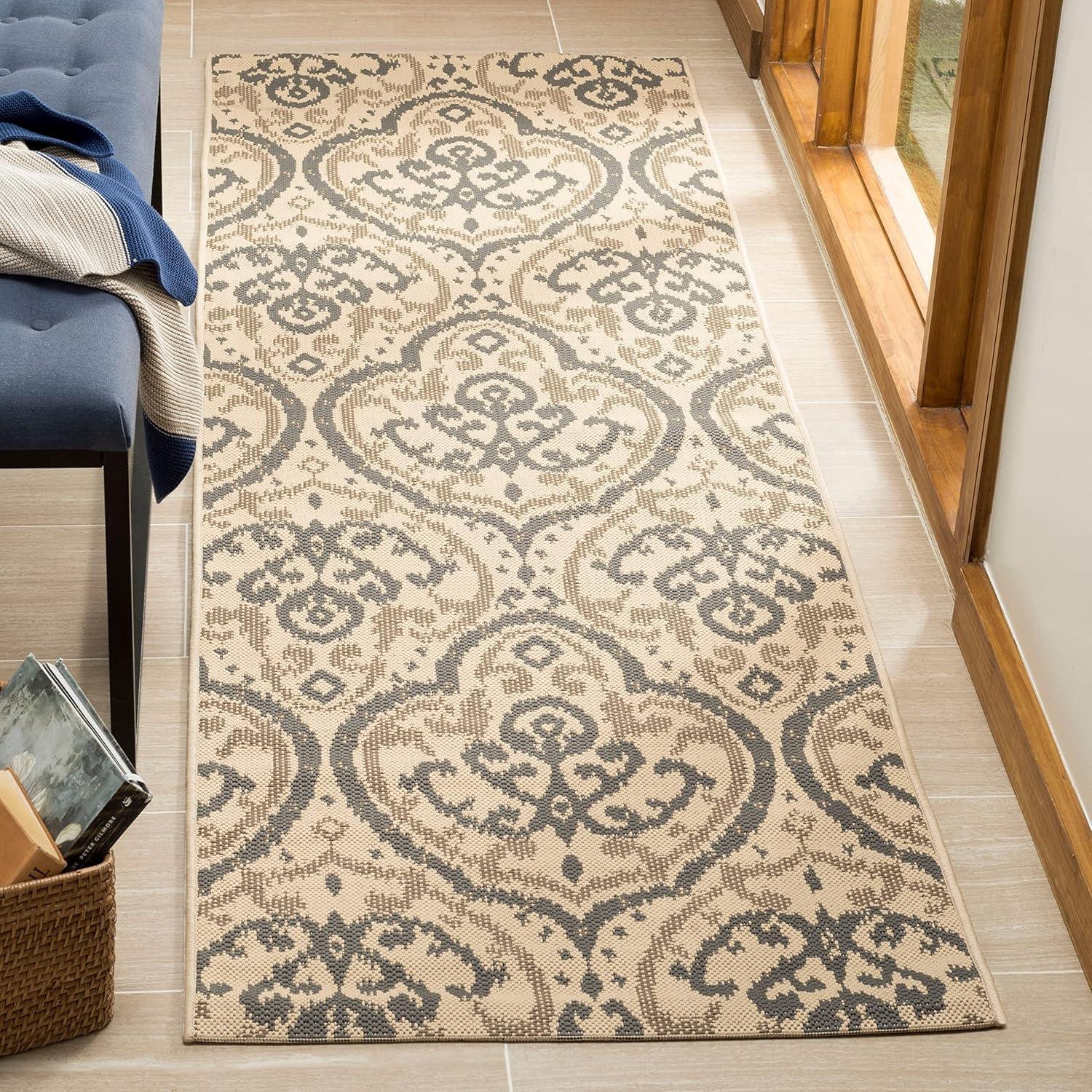image:imageMartha Stewart x SAFAVIEH Outdoor Area Rug Collection 8 x 112 Beige amp Anthracite Weather Resistant amp Washable Ideal for Patio Backyard Mudroom Deck Dining Space MSR411423612BeigeAnthracite