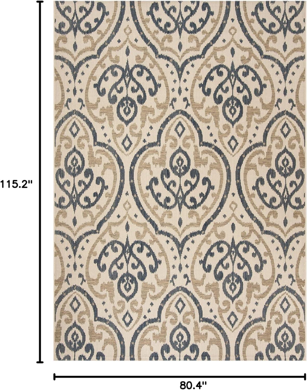 image:imageMartha Stewart x SAFAVIEH Outdoor Area Rug Collection 8 x 112 Beige amp Anthracite Weather Resistant amp Washable Ideal for Patio Backyard Mudroom Deck Dining Space MSR411423612BeigeNavy